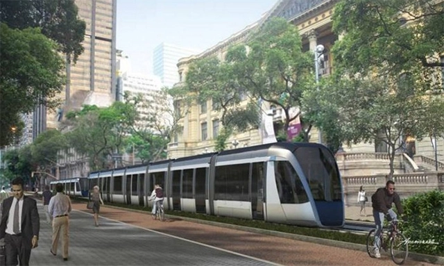 Av. Rio Branco no Rio de Janeiro ganhará bulevar junto a trilho do VLT - Imagem de Destaque