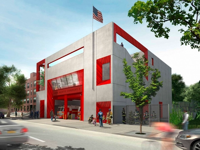 Studio Gang Designs Brooklyn Training Facility for New York Fire Department - Fire Station, Facade