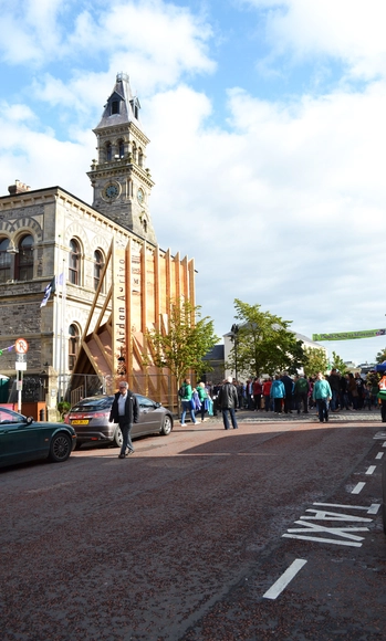 NósWorkshop Designs Temporary Stage for Fleadh Cheoil Irish Music Festival - Music Venue, Facade, Arch