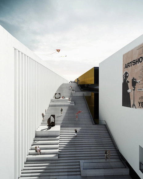 BIAD's Proposal for Shekou Sea World Culture and Arts Center - Visual Arts Center, Stairs, Facade, Handrail