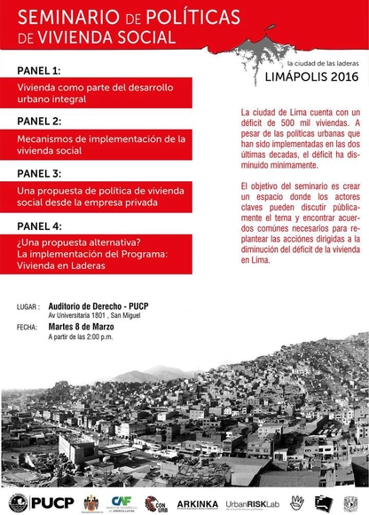Seminario de Políticas de Vivienda Social. Limápolis 2016. - Imagen Principal