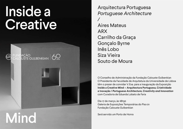 Exposição "Inside a Creative Mind" sobre arquitetura portuguesa - Imagem de Destaque
