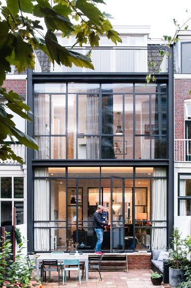 Renovation of a 30's Row House / Lab-S  - Extension, Courtyard, Facade, Door, Table, Bench, Chair