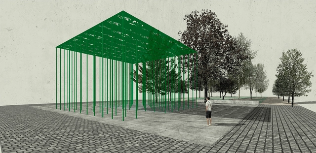 Juan Carlos López, escogido para construir memorial de Nelson Mandela en Santiago - Memorial, Fachada, Puerta, Pilares, Arco
