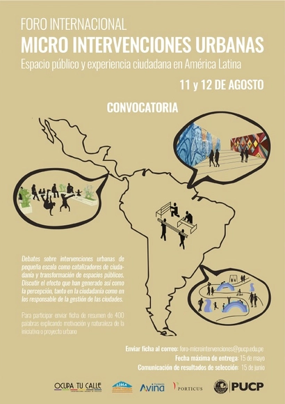 Convocatoria Primer Foro Internacional de Micro Intervenciones Urbanas - Imagen Principal