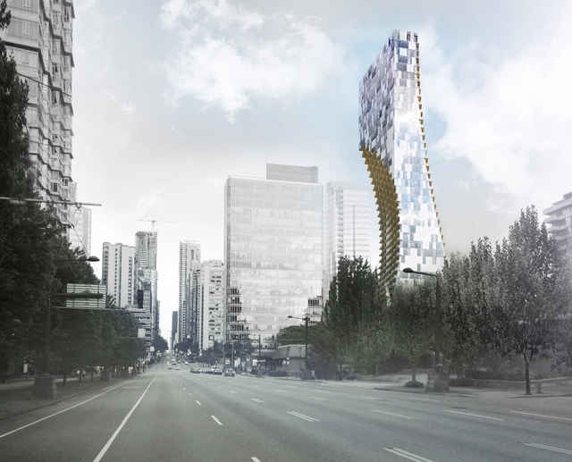 Con un volumen 'excavado', Kengo Kuma diseña su primer rascacielos en América del Norte - Imagen Principal
