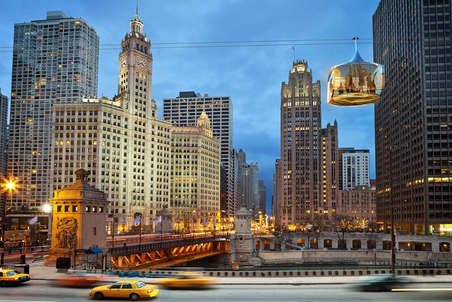 Un teleférico para Chicago proponen Marks Barfield Architects y Davis Brody Bond - Imagen Principal