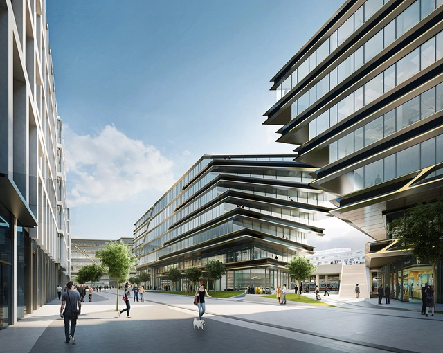 Zaha Hadid Architects divulga projeto em antiga área industrial de Praga - Imagem de Destaque