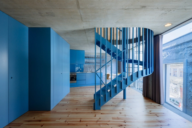 Breiner 310 Residencial Building / EZZO - Adaptive Reuse, Stairs, Facade, Handrail, Door