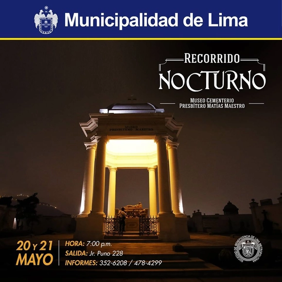 Recorrido Nocturno al Museo Cementerio Presbítero Matías Maestro / Lima - Imagen Principal