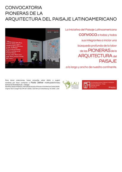 Convocatoria 'Pioneras de la arquitectura del paisaje latinoamericano' - Imagen Principal