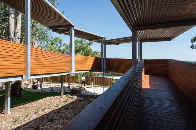 Garden Suburb Early Learning Centre / Bourne Blue Architecture - Day Care, Garden, Facade, Handrail, Beam