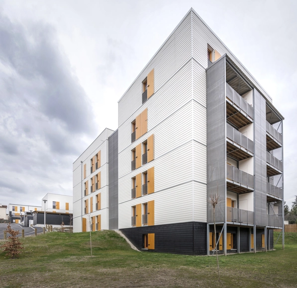 使用预制构件的法国60座社会住宅  / Tectoniques Architects - 公寓