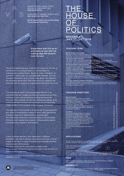 The House of Politics - AA Visiting School Brussels - Featured Image