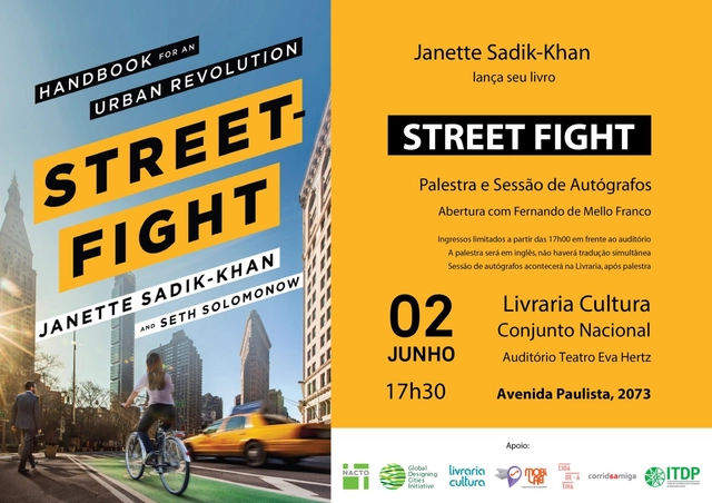 Lançamento do livro "Street-Fight" com Janette Sadik-Khan - Imagem de Destaque