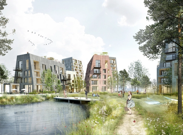 C.F. Møller's Proposal for the Örebro Timber Town Blurs the Line Between City and Nature - Garden, Facade