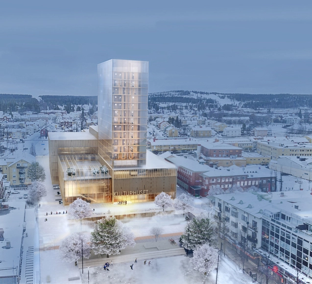 White Arkitekter 设计谢莱夫特奥文化中心大楼，将成为北欧地区最高的木结构建筑 - 主图