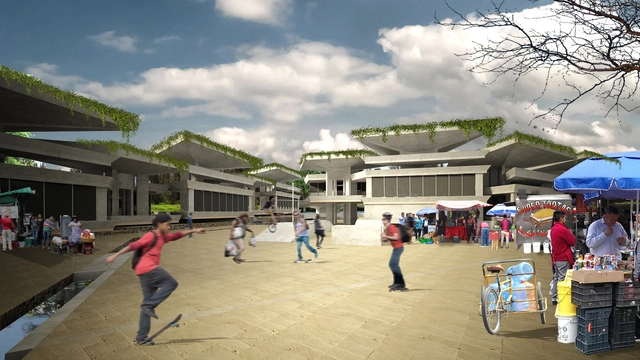 Proyecto ganador del Premio Cátedra Blanca CEMEX 2016: Mediaciones Hidrológicas, Mercado Central de Valle de Chalco - Imagen Principal