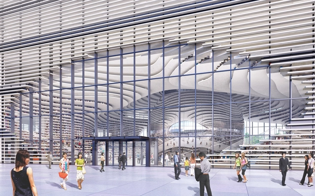 Finaliza la obra gruesa de la nueva biblioteca diseñada por MVRDV en Tianjin - Imagen Principal