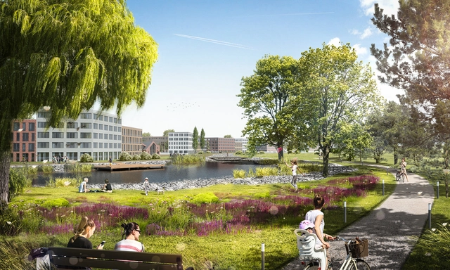 LEVS Architecten Infuse "Dutch Approach" in New Residential Area in Russia - Garden, Bench