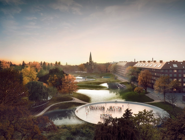  Masterplan by SLA and Ramboll Aims to Alleviate Flooding in Copenhagen - Garden, Cityscape