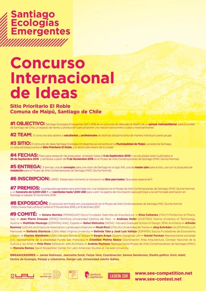 Concurso Internacional de Ideas SEE: Santiago Ecologías Emergentes [¡Actualizado!] - Imagen Principal