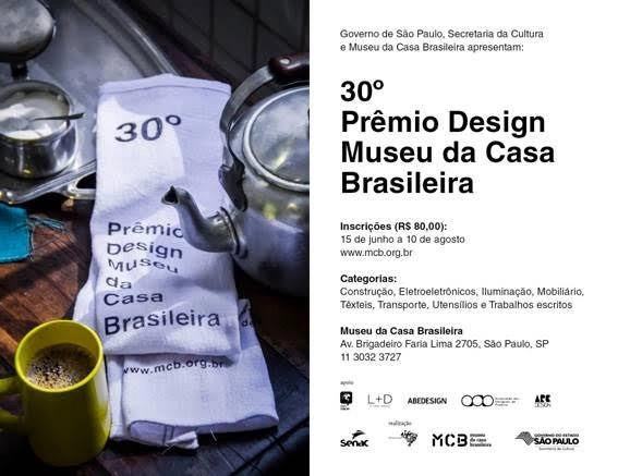 Inscrições abertas para o 30º Prêmio Design MCB - Imagem de Destaque