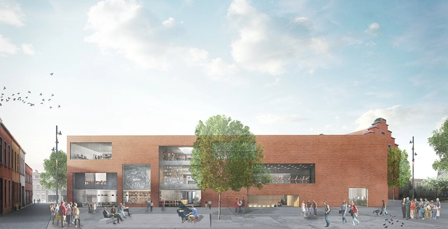 KAAN Architecten Integrates Historic School into New Library & Performing Arts Center  - Facade
