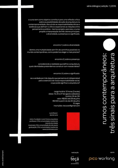 Curso "Rumos Contemporâneos: Três sinais para a arquitetura" - Imagem de Destaque