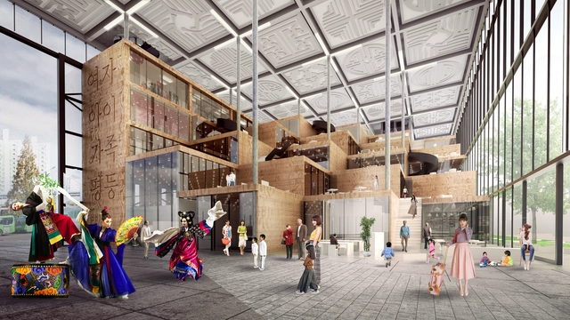 Architects for Urbanity's 'Urban Womb' is a New Women and Family Complex Facility in Seoul, Korea - Facade, Beam