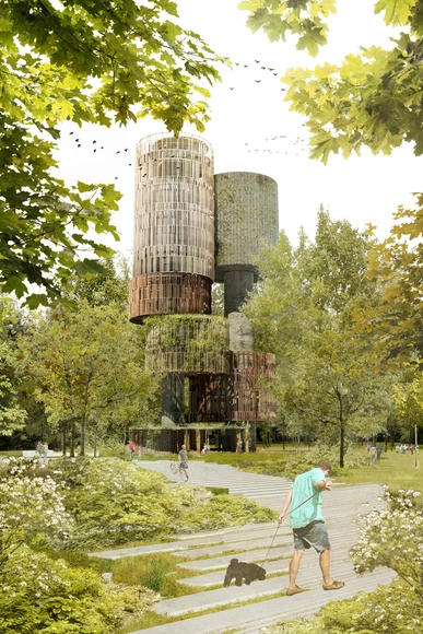 amann-canovas-maruri + Adelino Magalhaes diseñarán plataforma de observación en Luxemburgo - Centro De Observación, Jardín