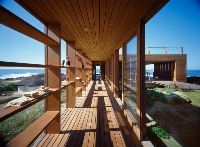 Casa La Roca  / Mathias Klotz - Casas, Terraza, Fachada, Fijación Vigas