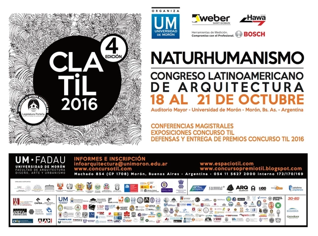 Congreso Latinoamericano de Arquitectura CLA-TIL 2016: Naturhumanismo / Argentina - Imagen Principal