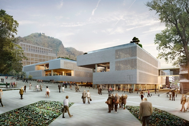 Conoce el futuro centro cívico universitario diseñado por Konrad Brunner y Cristián Undurraga en Bogotá - Universidad, Fachada