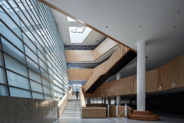 Dazhou Public Library / China Southwest Architectural Design and Research Institute - Library, Facade, Stairs, Handrail