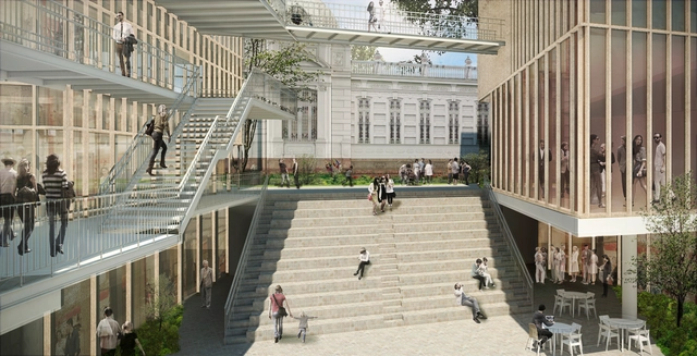 Jaime Lecca + Nómena Arquitectura ganan concurso para diseñar el Centro Cultural Pedro de Osma en Lima, Perú - Escaleras, Fachada, Barandas
