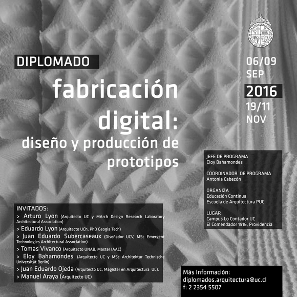 Diplomado en Fabricación Digital / Diseño y Producción de Prototipos UC: ¡Sorteamos una Beca! - Imagen Principal