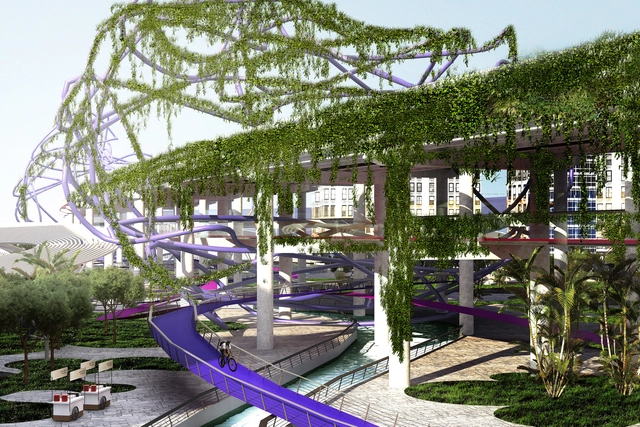 Playful "Thailine" Provides Bangkok with Invaluable Green Space  - Garden, Facade