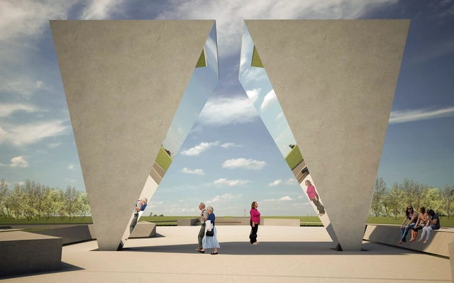 Primer lugar Concurso de Ideas Monumento del Bicentenario / Junin, Argentina - Fachada, Arco