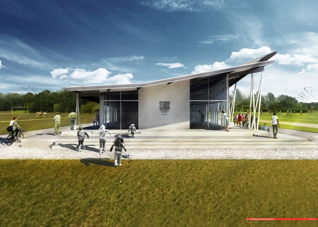 Copeland Associates Architects Design New Soccer Clubhouse in Auckland - Facade