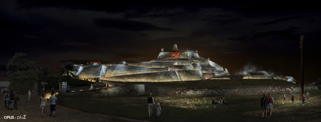 OPUS + PLUZ, mención honrosa en concurso de iluminación del castillo San Felipe de Barajas en Cartagena - Patrimonio