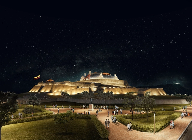 Conoce el segundo lugar en el concurso de iluminación del castillo San Felipe de Barajas en Cartagena - Patrimonio, Fachada