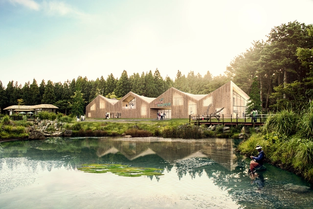 Urban Agency + Group-K Design Wood Experience Center on Jeju Island, South Korea - Garden