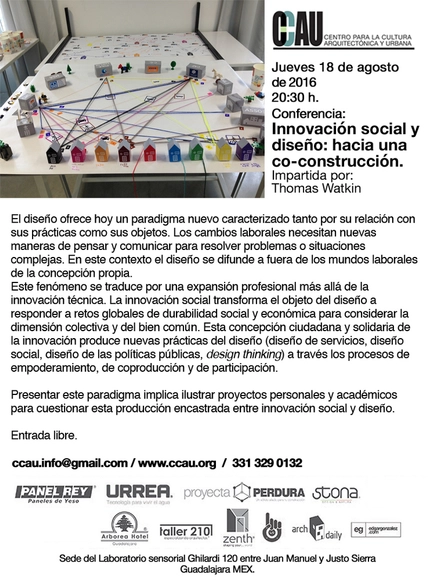 Conferencia CCAU Innovación social y diseño: hacia una co-construcción / Guadalajara - Imagen Principal