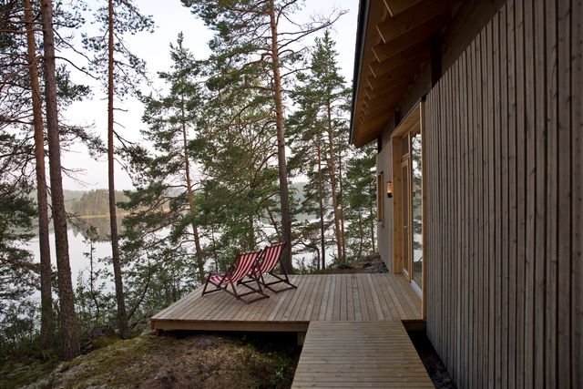 Cabin K / Studio Kamppari - Houses, Deck, Handrail, Facade, Forest