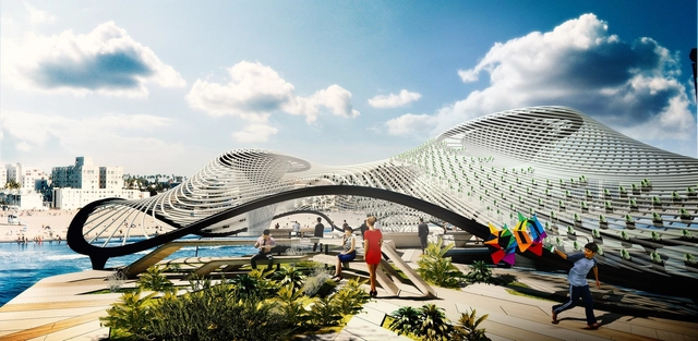 为对抗加州水资源短缺而设计的大型海水淡化漂浮建筑 - 主图