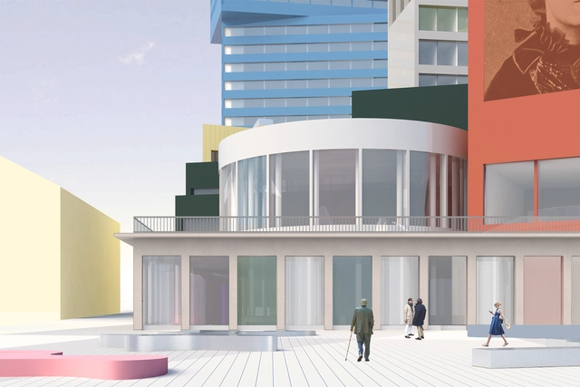 Norell/Rodhe Propose a Lively and Colorful Volumetric Composition for the Skellefteå Kulturhus  - Facade