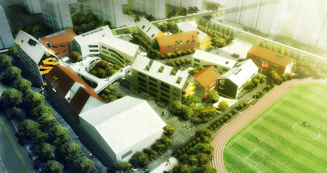 杭州未来科技城第二学校 / 零壹城市建筑事务所 - 小学及初中