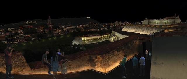 Conoce el tercer lugar en el concurso de iluminación del castillo San Felipe de Barajas en Cartagena - Patrimonio