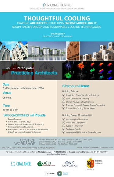 Thoughtful Cooling and Building Energy Modelling Workshop for Architects in Chennai - Featured Image